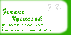 ferenc nyemcsok business card